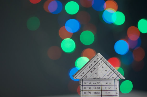 房子有彩色的散景作为背景图片下载