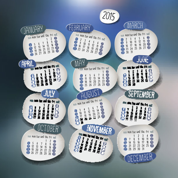 矢量日历2015设计图片下载