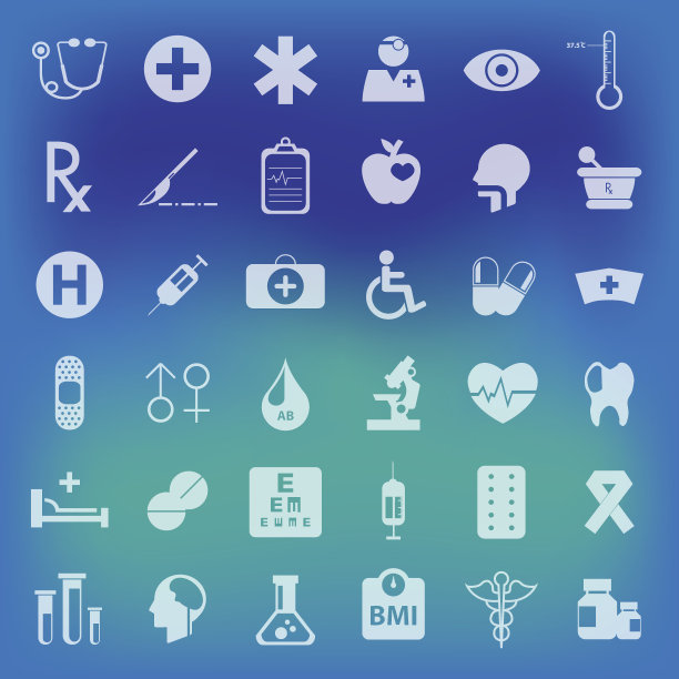 平面医疗图标集。向量.illustration图片下载