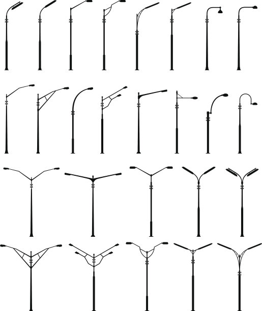 现代街灯剪影图片下载