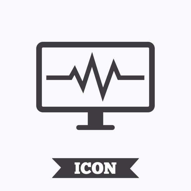 心电图监测标志图标。心脏跳动。图片下载
