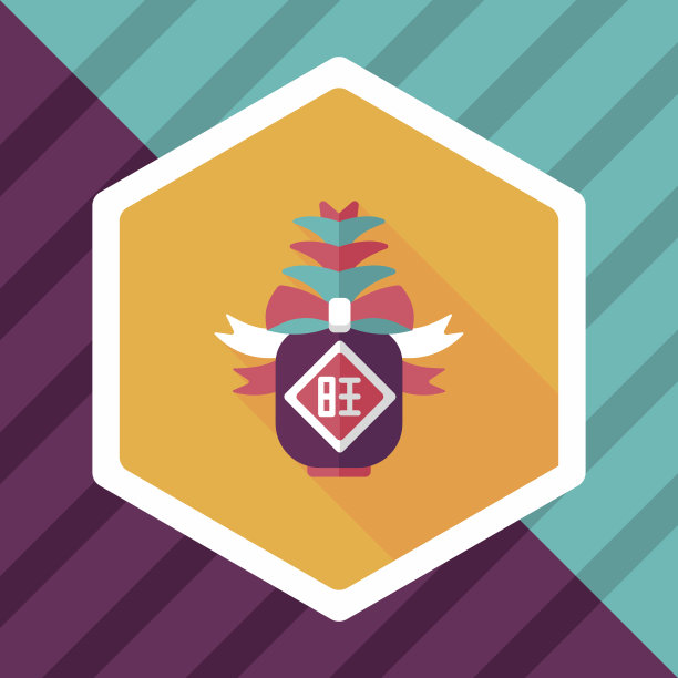 中国新年的标志平与长影子图片下载