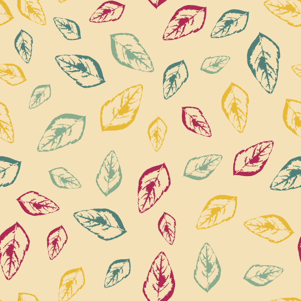 带有淡黄色背景的叶子图案图片下载