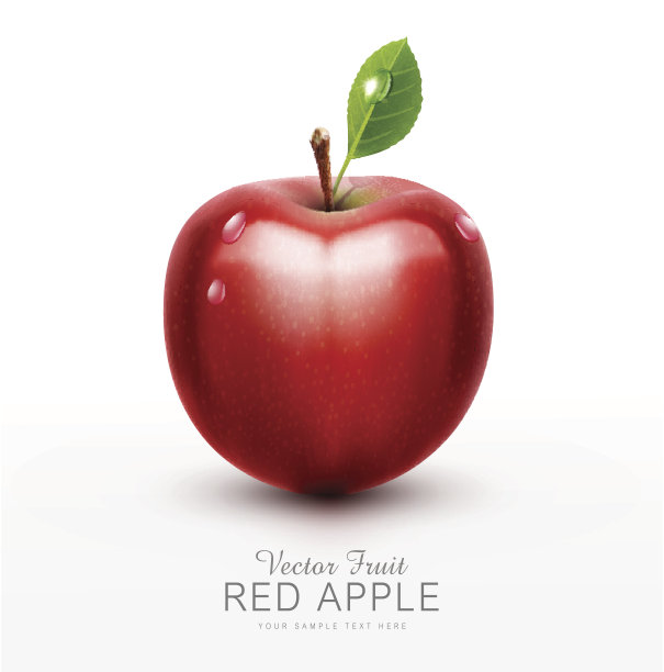 载体红苹果与绿叶分离图片下载
