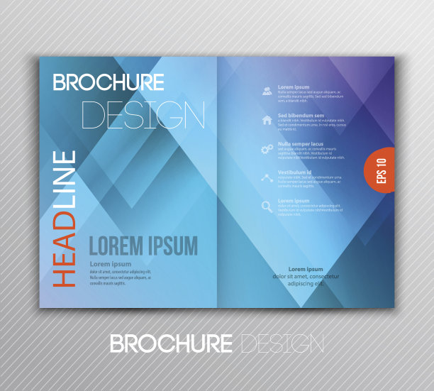 几何背景下的抽象模板宣传册设计图片下载