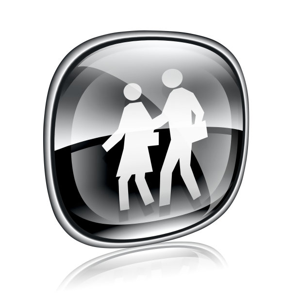 人的图标黑色玻璃，孤立在白色背景图片下载