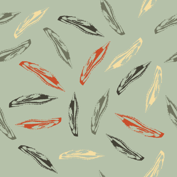 无缝模式与树叶在浅绿色的背景图片下载