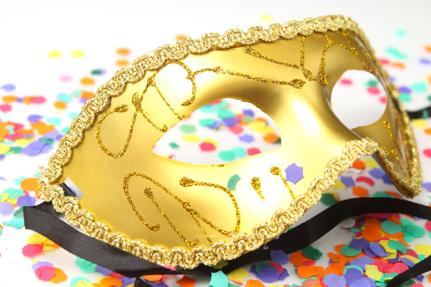 一个狂欢节面具的特写图片下载