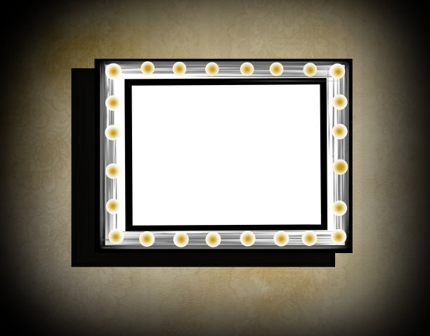 垃圾画框在米黄色的旧的肮脏的墙壁上和黑色的小插画图片下载