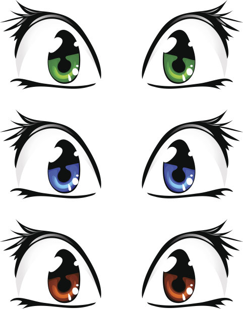 卡通眼睛孤立图片下载