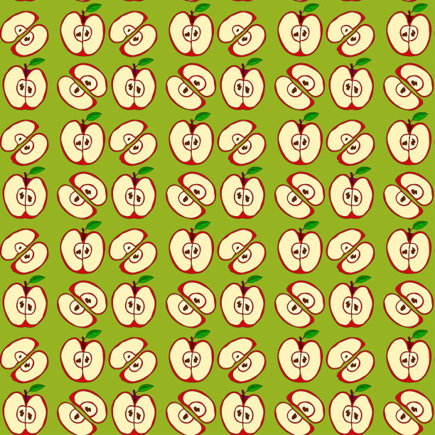矢量无缝模式与红苹果图片下载