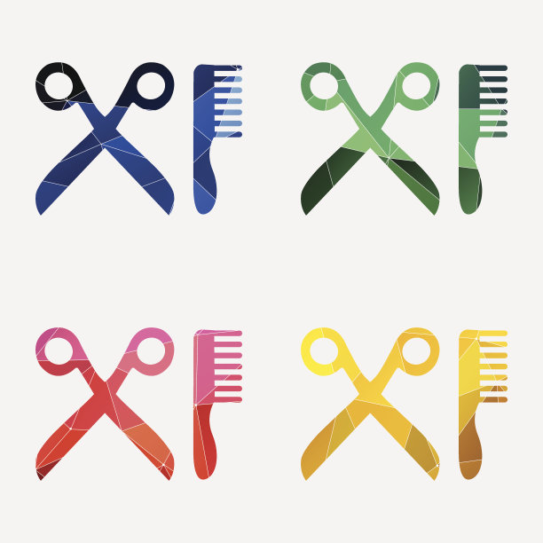 理发店图标抽象三角形图片下载