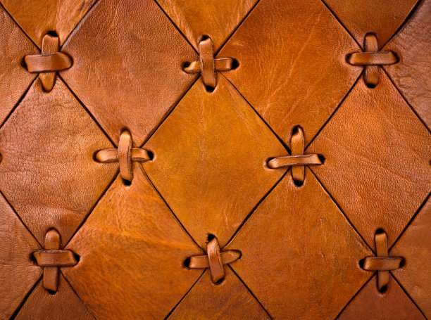 褐色皮革织边。图片下载