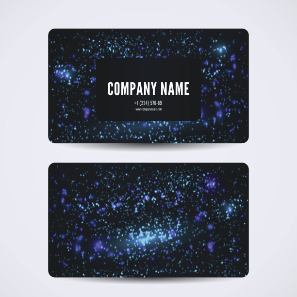 名片的正面和背面有抽象的宇宙背景图片下载
