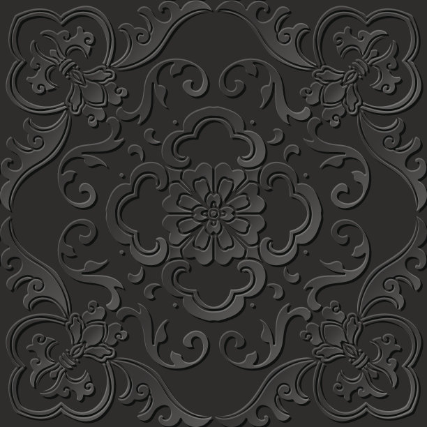 3D纸艺术图案螺旋曲线叶花图片下载