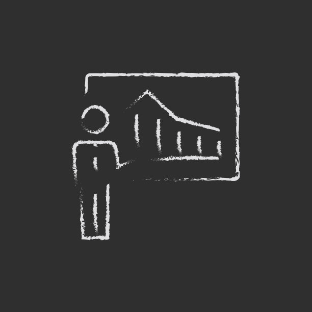 商人与信息图表图标画在粉笔图片下载