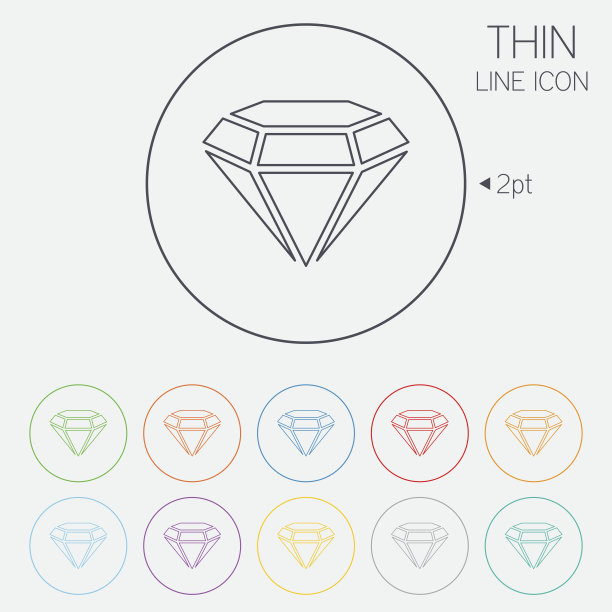 钻石标志图标。首饰的象征。宝石石头。图片下载
