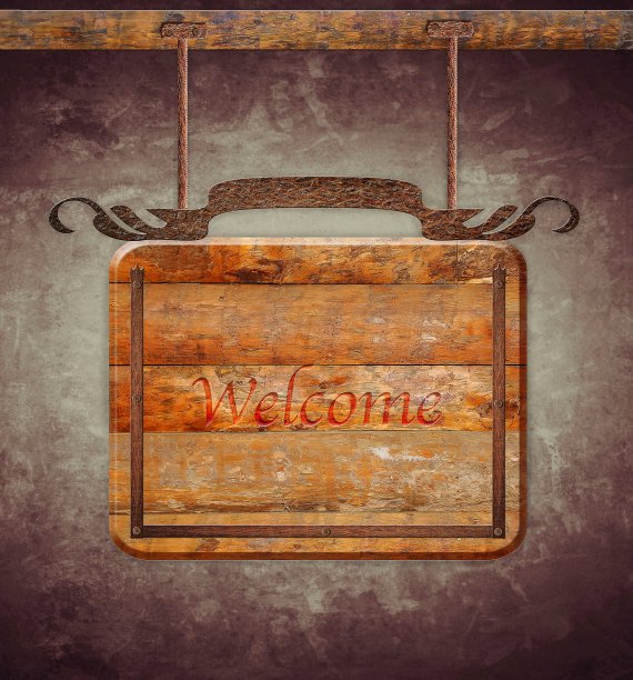 木制挂迹象。图片下载