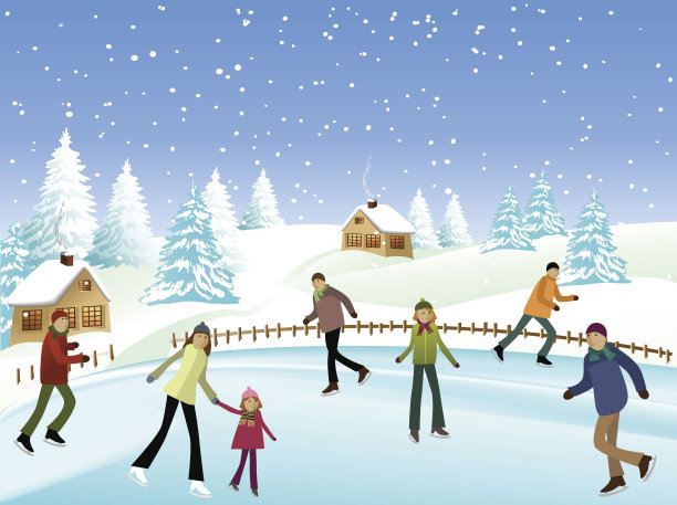 冬天溜冰者图片下载