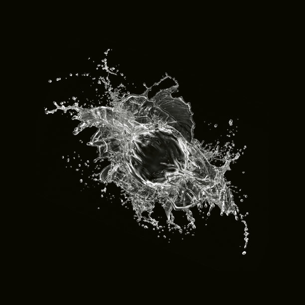 水花孤立的黑色背景图片下载