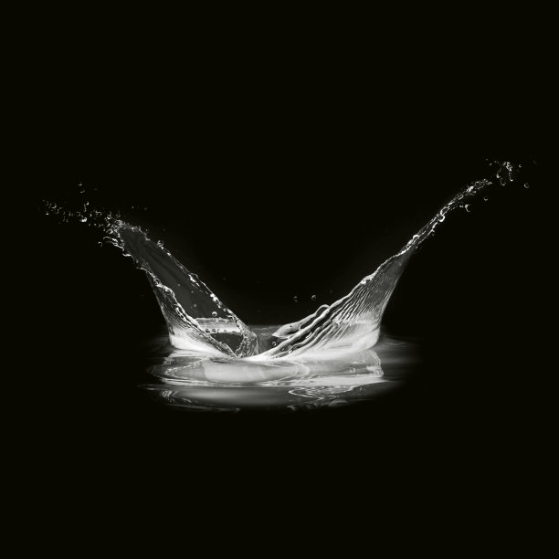 水花孤立的黑色背景图片下载