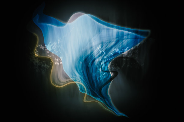 半透明的蓝色形状场景抽象背景图片下载