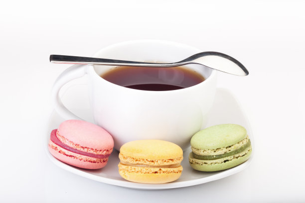 极简主义:英国茶和法国马卡龙图片下载