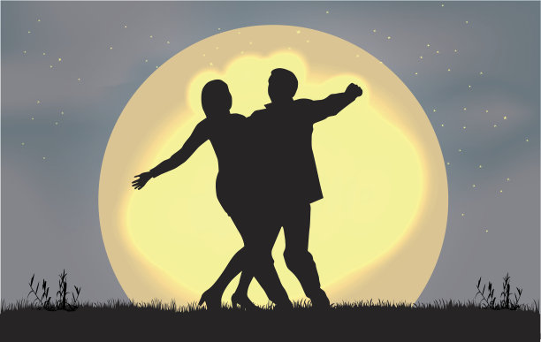 跳舞的人轮廓。图片下载