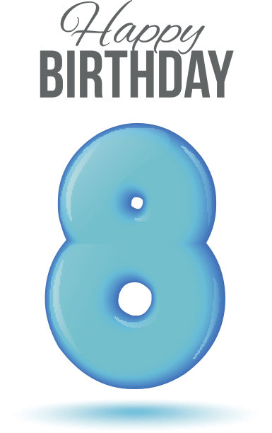 的生日。数字8,8的贺卡图片下载