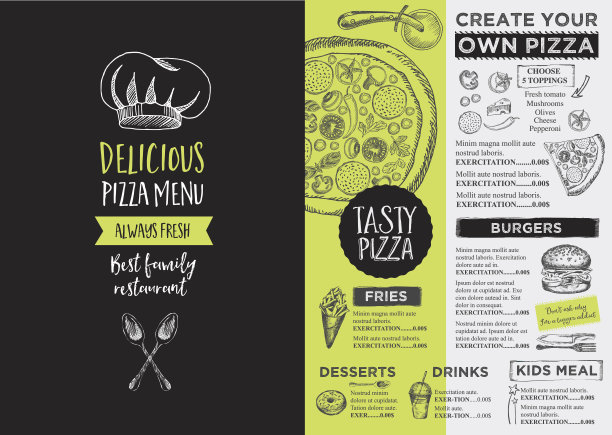 餐厅咖啡厅菜单，模板设计。图片下载