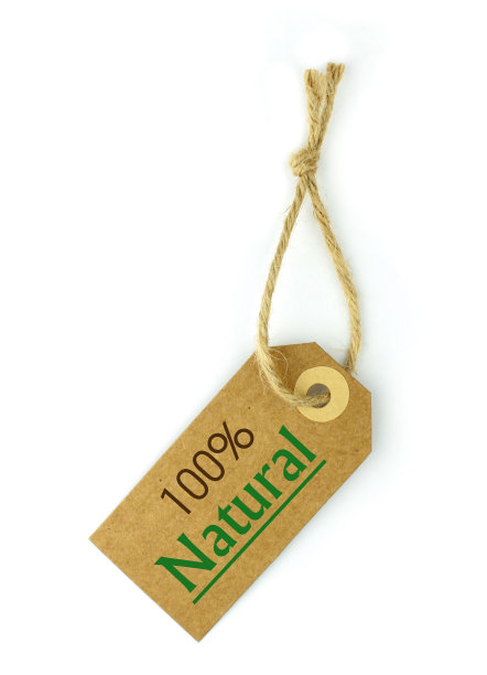 标签和100%天然绿色文本和叶子图片下载