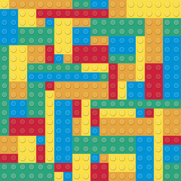 建筑积木。Seamess parttern。图片下载