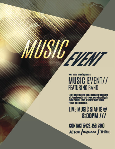 现代和垃圾摇滚俱乐部传单模板图片下载