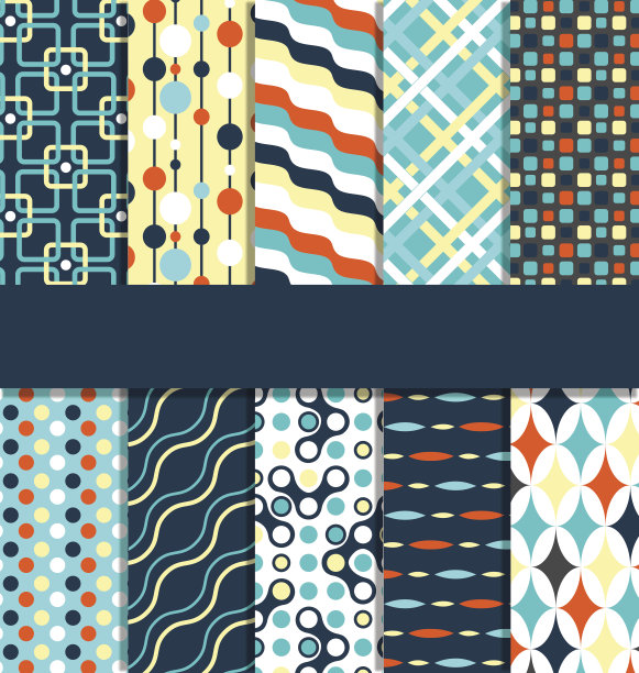一套10无缝明亮抽象图案图片下载