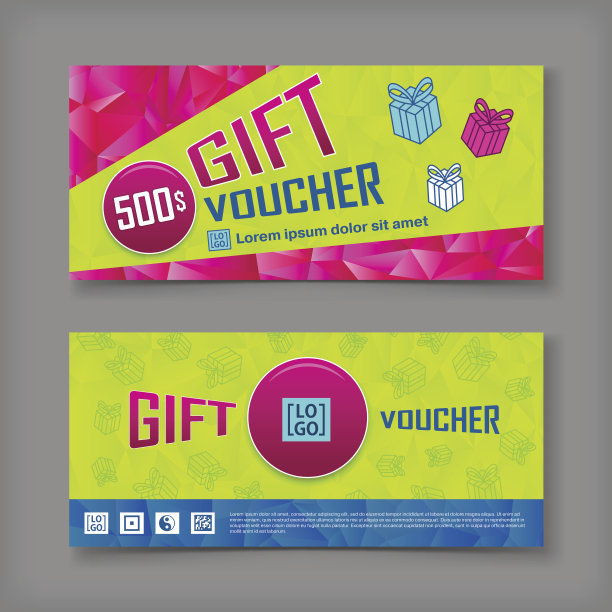 礼品券矢量模板图片下载