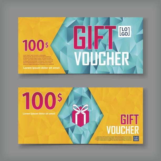 礼品券矢量模板图片下载