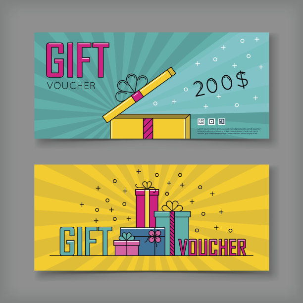礼品券矢量模板图片下载