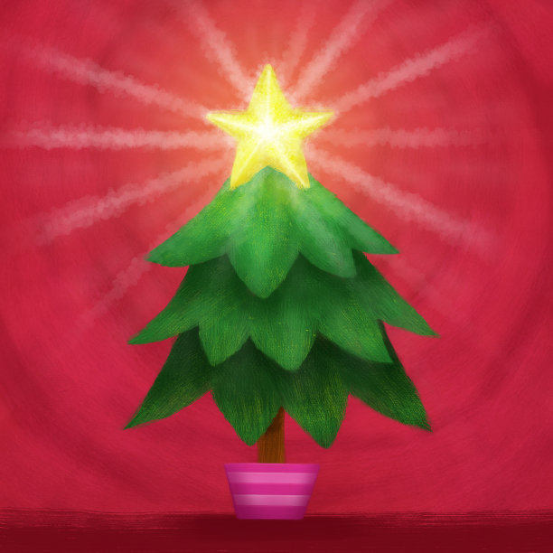 闪闪发光的圣诞树图片下载