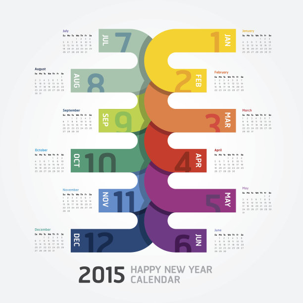 2015新年快乐。日历的设计。图片下载