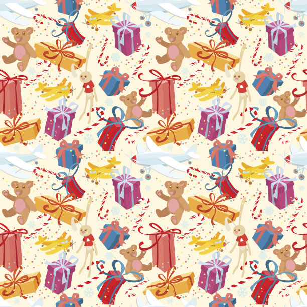 圣诞快乐，新年快乐喜庆无缝图案图片下载