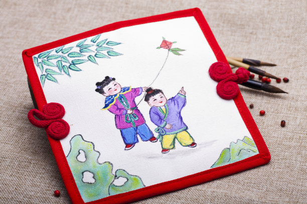 中国儿童放风筝图片下载