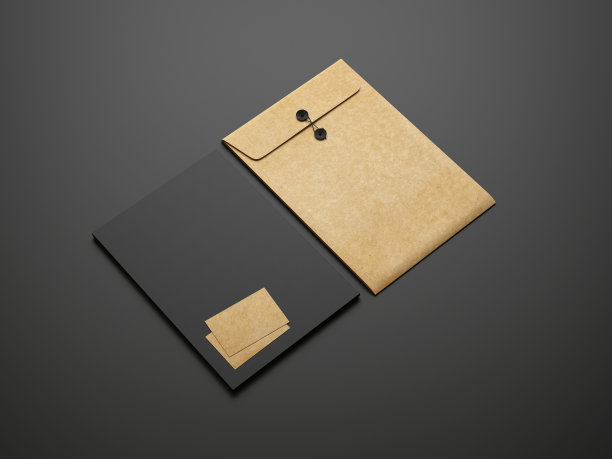 一套黑色和牛皮纸标识元素图片下载