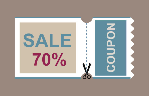 销售优惠券卡百分之折扣符号矢量插图素材图片