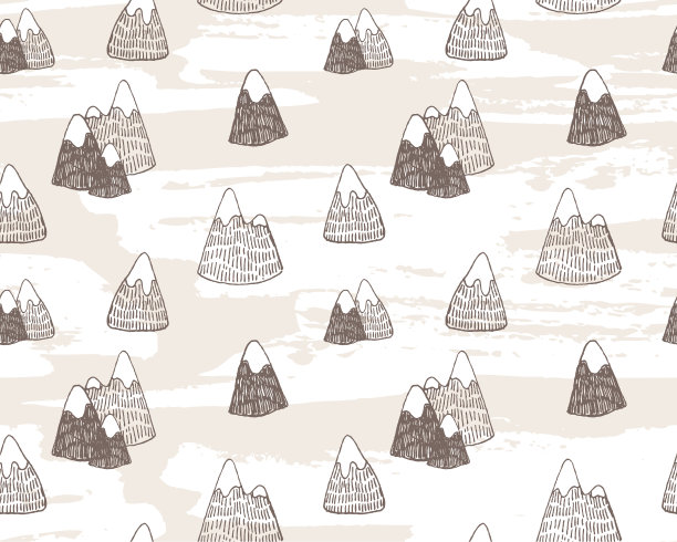 矢量无缝格局与山脉景观。图片下载