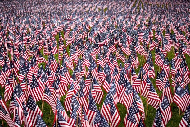 阵亡将士纪念日旗帜飘扬图片下载