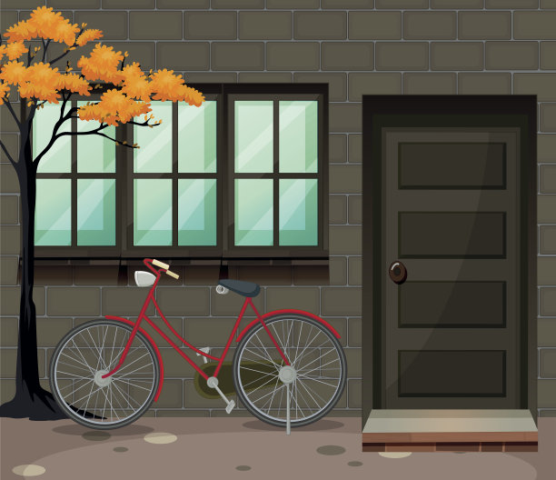 大厦外自行车停放处图片下载