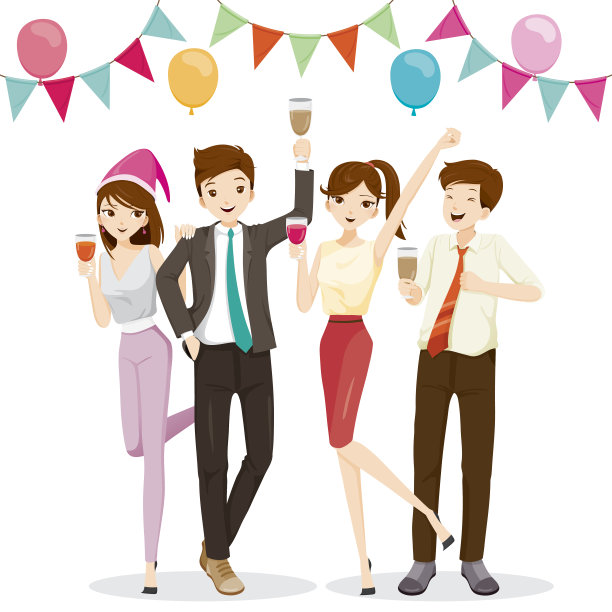 男人和女人在派对上喝酒图片下载