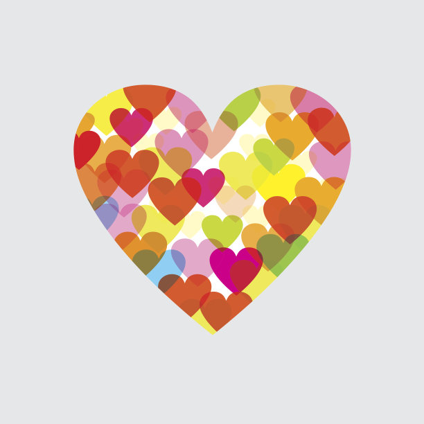 白色背景下心形的特写镜头图片下载