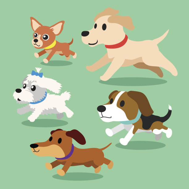 卡通狗跑步图片下载