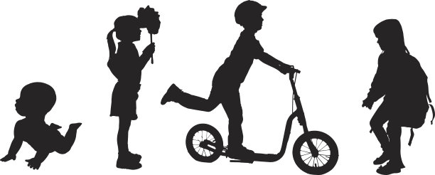 矢量剪影的孩子。图片下载